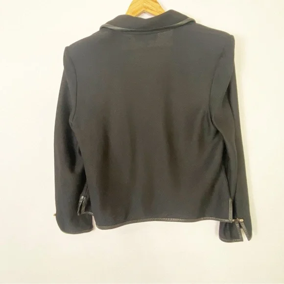St. John Black Jacket Blazer Sophisticated Chic WorkCareer Embellished SIze 12 - Picture 3 of 10